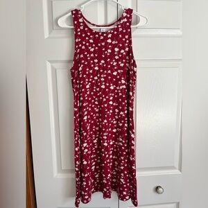 Old Navy crimson red dress with white flowers